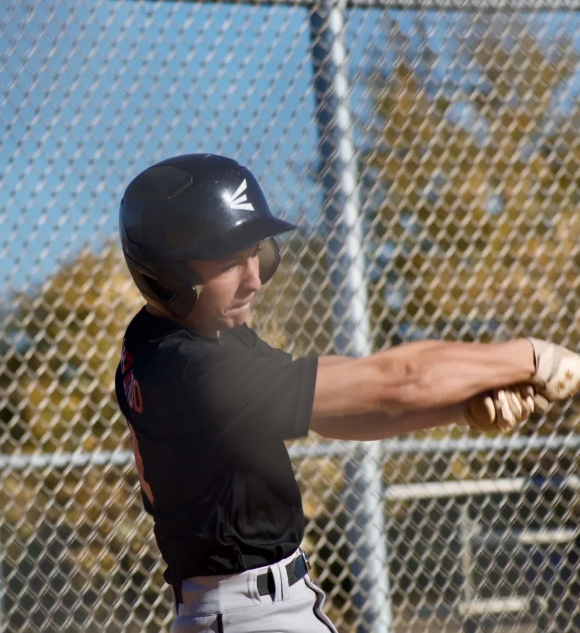 Ethan Hudson at the plate in his batting stance